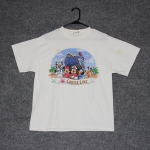 Vintage Disney Cruise Line Mickey‎ Mouse Graphic T Shirt Men's Size XL White